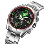 Skmei 9346 Multifunctional Quartz Men's Watch – Dial Color: Green, Strap Color: Silver – Thumbnail 2