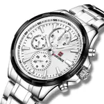 Naviforce NF9089 Stainless Steel Chronograph Multifunctional Classic Men's Watch – Dial Color: White, Strap Color: Silver – Thumbnail 3