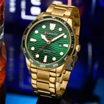 Curren 8426 Stainless Steel Analog Simple Classic Men's Watch – Dial Color: Green, Strap Color: Gold – Thumbnail 3