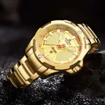 NAVIFORCE NF9161 Stainless Steel Analog Men's Watch – Dial Color: Gold, Strap Color: Gold  – Thumbnail 4