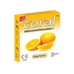 Coral Condom Orange Flavours 3's Pack – Zesty Twist for Enhanced Intimacy – Thumbnail 1