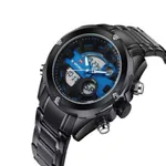 NAVIFORCE NF9088 Stainless Steel Dual Time Men's Watch – Dial Color: Blue, Strap Color: Black – Thumbnail 2