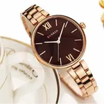 Curren 9017 Stainless Steel Analog Wrist Watch for Women – Dial Color: Rose, Strap Color:  Brown  – Thumbnail 3