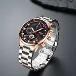 Nibosi 2503 High Quality Stainless Steel Multifunctional Classic Men's Watch – Dial Color: Brown, Strap Color:  Brown  – Thumbnail 3