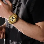 Naviforce 9234 High Quality Stainless Steel Dual Movement Sport Fashion Men Watch – Dial Color: Gold, Strap Color: Gold  – Thumbnail 2