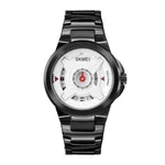SKMEI 1699 Quartz Luxury Brand Creative Men's Watch – Dial Color: White, Strap Color: Black – Thumbnail 1