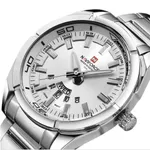 Naviforce NF9038 Luxury Quartz Stailness Steel Men's Watch – Dial Color: Silver, Strap Color: Silver – Thumbnail 2