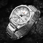 Naviforce NF9038 Luxury Quartz Stailness Steel Men's Watch – Dial Color: Silver, Strap Color: Silver – Thumbnail 3