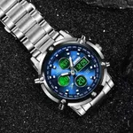 Skmei 1389 Stainless Steel Business Men’s Watch  – Dial Color: Blue, Strap Color: Silver – Thumbnail 4