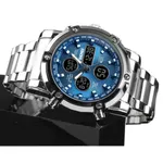 Skmei 1389 Stainless Steel Business Men’s Watch  – Dial Color: Blue, Strap Color: Silver – Thumbnail 5