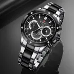 NAVIFORCE NF9196 Silver Stainless Steel Chronograph Men's Watch – Dial Color: Black, Strap Color: Silver – Thumbnail 3