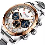 Curren 8355 High Quality Stainless Steel Chronograph Men's Watch – Dial Color: Brown, Strap Color: Silver – Thumbnail 2