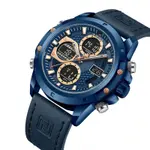Naviforce NF9225 Elite Leather Dual Time Quartz Classic Men's Watch – Dial Color: Blue, Strap Color: Blue – Thumbnail 3