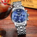 Nibosi 2301 High Quality Stainless Steel Chronograph Men's Watch – Dial Color: Blue, Strap Color: Black – Thumbnail 3
