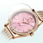 NAVIFORCE NF5028 Elegance casual Diamond Female Quartz Wristwatches – Dial Color: Pink, Strap Color:  Brown  – Thumbnail 2