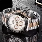 LIGE 8937 Premium Analog Stainless Steel Luxury Men's Watch – Dial Color: White, Strap Color: Rose – Thumbnail 2