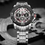 NAVIFORCE NF9175 Stainless Steel Chronograph Men's Watch – Dial Color: Silver, Strap Color: Silver – Thumbnail 3