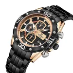 NAVIFORCE NF8018 Stainless Steel Chronograph Man's Watch – Dial Color: Rose, Strap Color: Black – Thumbnail 2