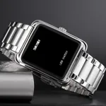 Skmei 1505 Waterproof Wristwatch LED Digital Men's Watch – Dial Color: Black, Strap Color: Silver – Thumbnail 5
