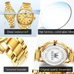 OLEVS 5567 Royal Stainless Steel Waterproof Chronograph Couple's Watch with Luminous – Dial Color: Gold, Strap Color: Gold  – Thumbnail 7