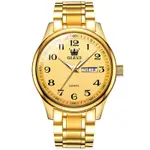 OLEVS 5567 Royal Stainless Steel Waterproof Chronograph Couple's Watch with Luminous – Dial Color: Gold, Strap Color: Gold  – Thumbnail 11