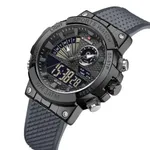 NAVIFORCE NF9219 Luxury Fashion Quartz Analog Digital Men's Watch – Dial Color: Black, Strap Color: Grey – Thumbnail 2