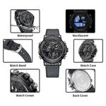 NAVIFORCE NF9219 Luxury Fashion Quartz Analog Digital Men's Watch – Dial Color: Black, Strap Color: Grey – Thumbnail 3