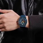 NAVIFORCE NF8051T Luxury Silicone Band Quartz Men's Watch – Dial Color: Blue, Strap Color: Blue – Thumbnail 5