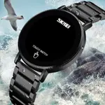 SKMEI 1550 Digital LED Touch Screen Stainless Steel Men's Watch – Dial Color: Blue, Strap Color: Black – Thumbnail 4