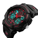 SKMEI 1270 Waterproof Digital Analog Multifunction Sports Men’s Watch – Dial Color: Red, Strap Color: Black – Thumbnail 2