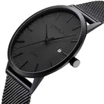 CRRJU 2172 High-Quality Slim Stainless Steel Strap Analog Quartz Formal Men’s Watch – Dial Color: Black, Strap Color: Black – Thumbnail 2