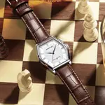 CRRJU 5020 Genuine Leather Strap Quartz Analog Luxury Redefined Men’s Fashion Watch – Dial Color: Silver, Strap Color:  Brown  – Thumbnail 2