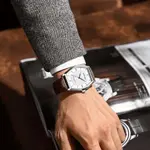CRRJU 5020 Genuine Leather Strap Quartz Analog Luxury Redefined Men’s Fashion Watch – Dial Color: Silver, Strap Color:  Brown  – Thumbnail 3