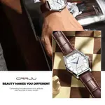 CRRJU 5020 Genuine Leather Strap Quartz Analog Luxury Redefined Men’s Fashion Watch – Dial Color: Silver, Strap Color:  Brown  – Thumbnail 4