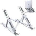 Laptop Stand Adjustable Aluminum Alloy Foldable Stand for 10-17 inch Tablets Notebook Laptop – Color: White – Thumbnail 2