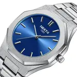 Nibosi 2520 Polygon Waterproof & Stainless Steel Strap Men's Watch – Dial Color: Black, Strap Color: Silver – Thumbnail 2