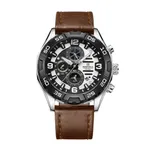 Naviforce NF8043 Elegance Stainless Steel Men's Watch – Dial Color: Silver, Strap Color:  Brown  – Thumbnail 1