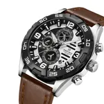 Naviforce NF8043 Elegance Stainless Steel Men's Watch – Dial Color: Silver, Strap Color:  Brown  – Thumbnail 2