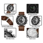 Naviforce NF8043 Elegance Stainless Steel Men's Watch – Dial Color: Silver, Strap Color:  Brown  – Thumbnail 3