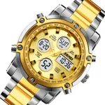 Skmei 1389 Stainless Steel Business Men’s Watch  – Dial Color: Gold, Strap Color: Silver – Thumbnail 2