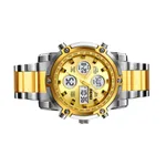 Skmei 1389 Stainless Steel Business Men’s Watch  – Dial Color: Gold, Strap Color: Silver – Thumbnail 3