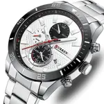 Curren-8417 High Quality Stainless Steel Luminous Men's Watch – Dial Color: White, Strap Color: White – Thumbnail 3