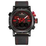NAVIFORCE 9094 Fashion Quartz Digital Dual Display Sports Men's Watch – Dial Color: Red, Strap Color: Black – Thumbnail 1