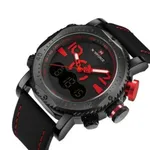 NAVIFORCE 9094 Fashion Quartz Digital Dual Display Sports Men's Watch – Dial Color: Red, Strap Color: Black – Thumbnail 2