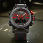 NAVIFORCE 9094 Fashion Quartz Digital Dual Display Sports Men's Watch – Dial Color: Red, Strap Color: Black – Thumbnail 3