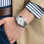 CASIO MTP-1381D-7AVDF ENTICER Stainless Steel Silver Chain Men's Water Resistant Watch – Dial Color: White, Strap Color: Silver – Thumbnail 2