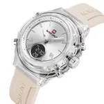 Naviforce NF7109 Fumed Silica Strap Dual Display Transparent LCD Fashion Women's Watch – Dial Color: White, Strap Color: White – Thumbnail 3