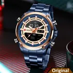 Curren 8404 Stainless Steel Dual Movement Military Men's Watch – Dial Color: Blue, Strap Color: Blue – Thumbnail 4