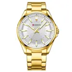 Curren 8424 Luxury Stainless Steel Quartz Casual Fashion Men's Watch – Dial Color: White, Strap Color: Gold – Thumbnail 1