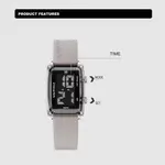 Naviforce NF7118 Comfortable Silicone Starp Digital Fashion Women's Watch – Dial Color: Black, Strap Color: Grey – Thumbnail 3